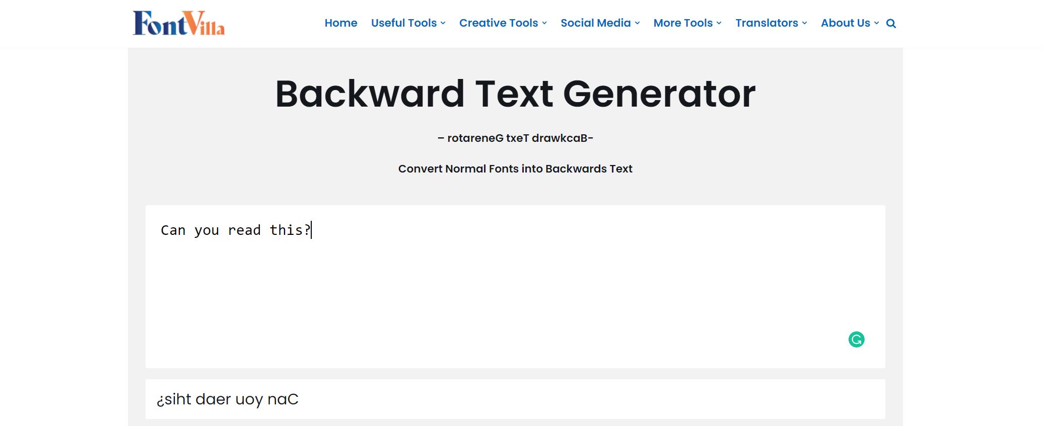 Backward Text Generator