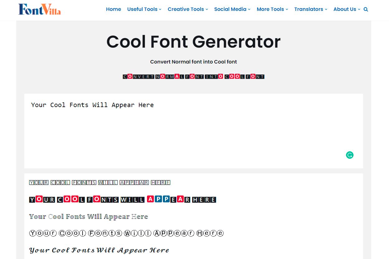 Font Generator (𝓒𝓸𝓹𝔂 & ₱₳₴₮Ɇ) - FontVilla.com