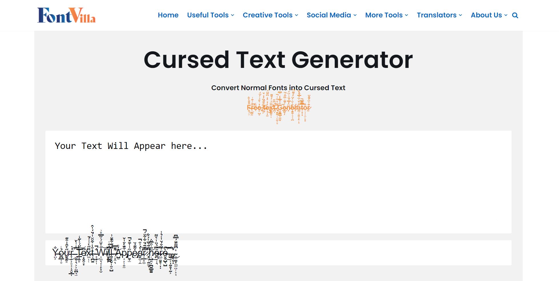 Cursed free Text Generator