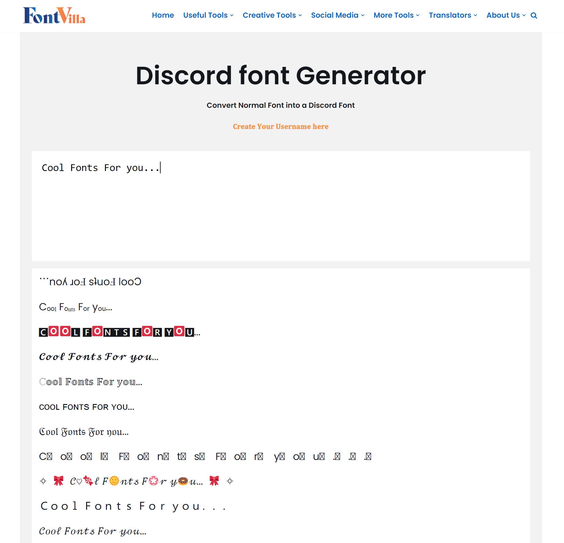 Discord Font Generator