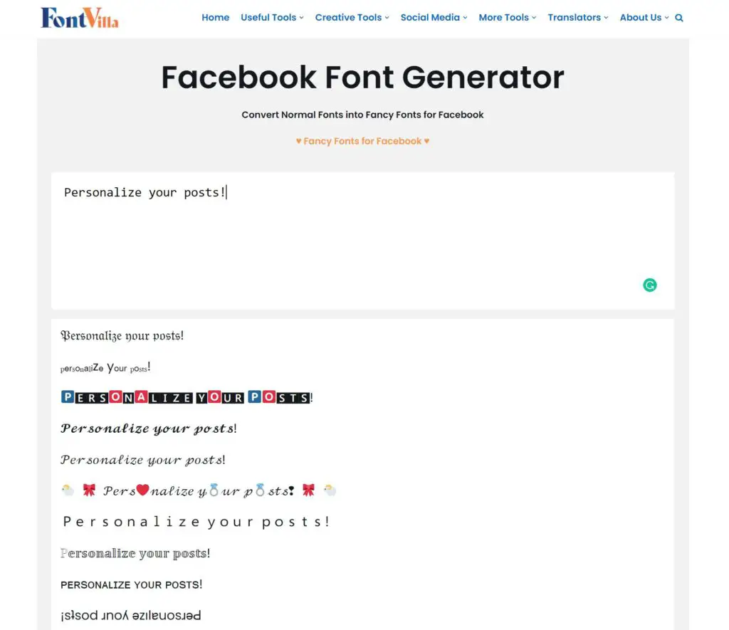 Facebook Font Generator (𝓙𝓾𝓼𝓽 𝓒𝓸𝓹𝔂 & P̾a̾s̾t̾e̾) - FontVilla.com
