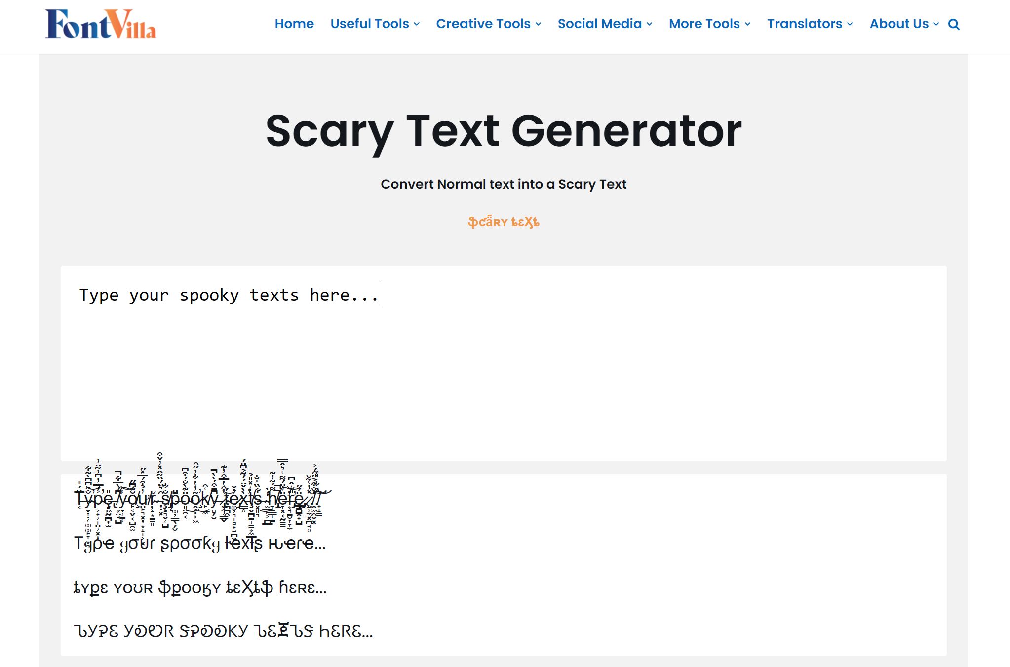 Scary Text Generator