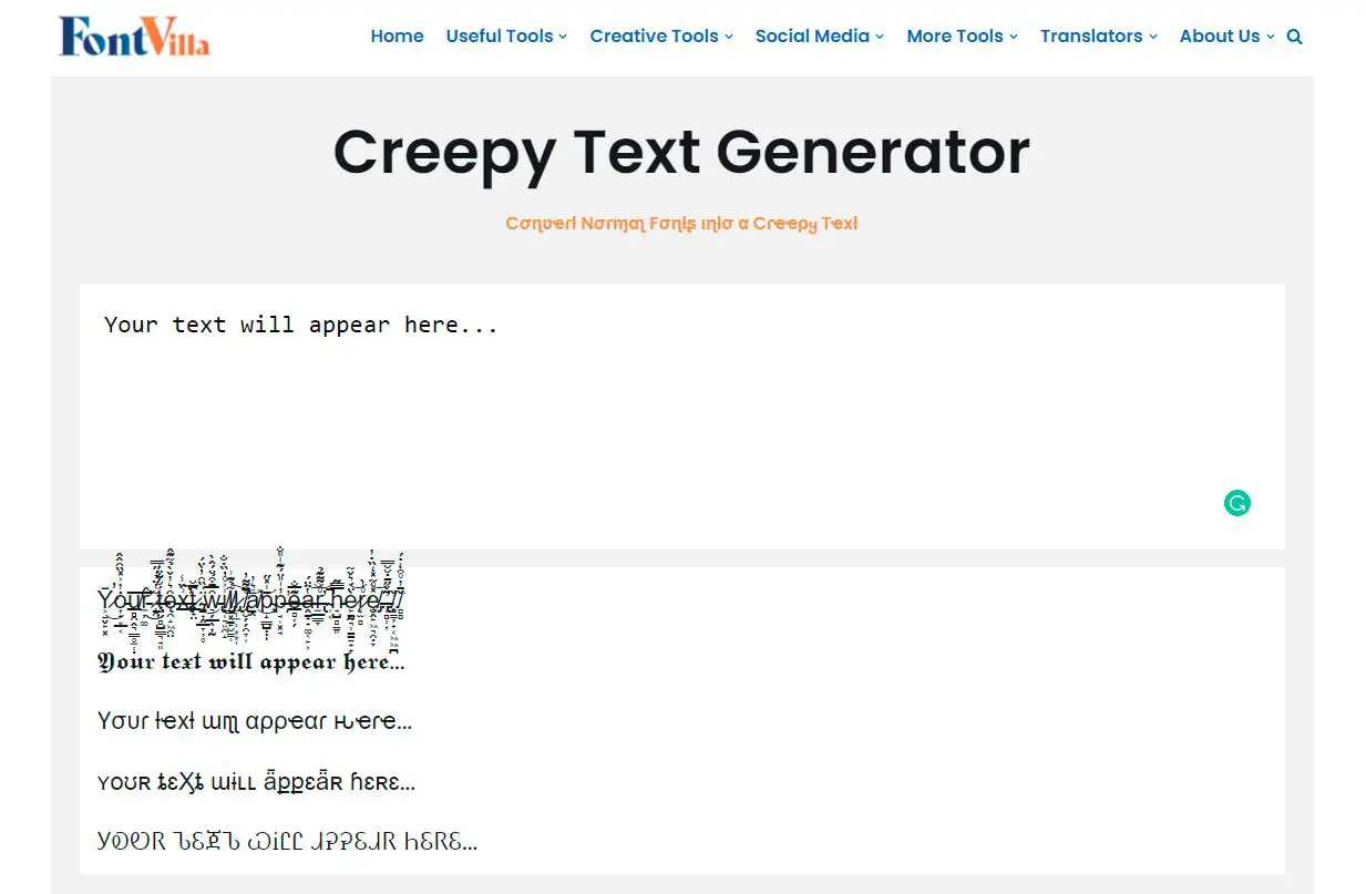 Creepy text Generator
