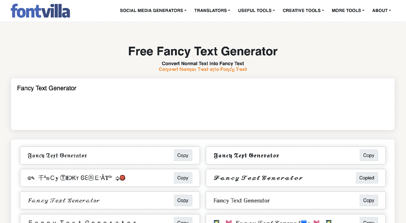 Fancy text generator
